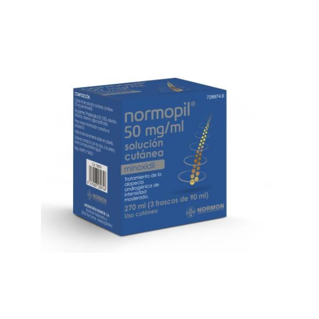 MINOXIDIL NORMOPIL 50MG/ML SOLUCIÓN 270 ML