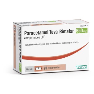 Paracetamol Teva-Rimafar Efg 650 Mg 20 Comprimid