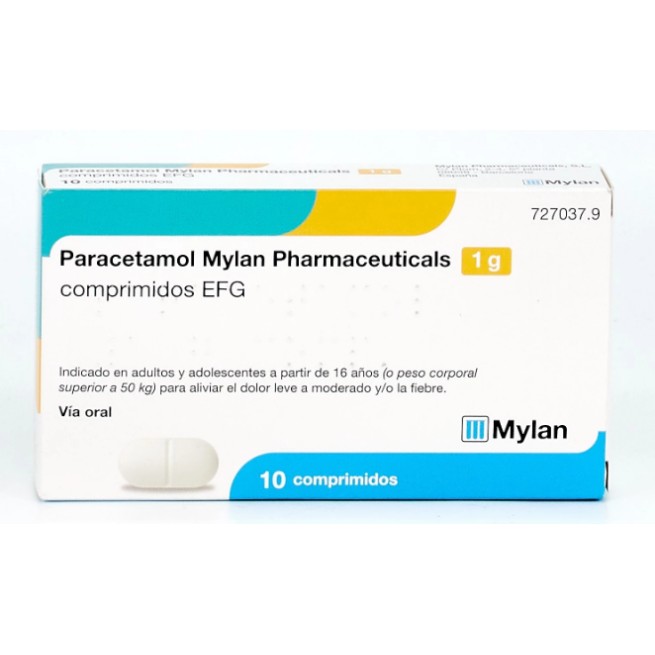 Paracetamol Mylan Pharmaceuticals 1 G 10 Comprim